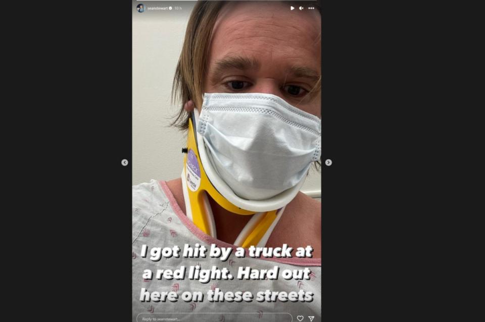 Sean Stewart took to Instagram to reveal he was struck by a truck (Instagram)