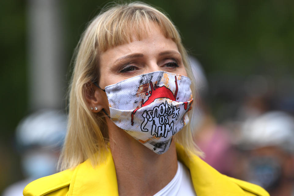 Charlene of Monaco pictured at Stage 1 of the 107th Tour de France on Aug. 29, 2020, in Nice, France. (Photo: Tim de Waele via Getty Images)