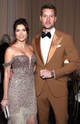 <p>Chelsea Lauren/Shutterstock</p> Justin Hartley and Sofia Pernas at the Golden Globe Awards in January 2024