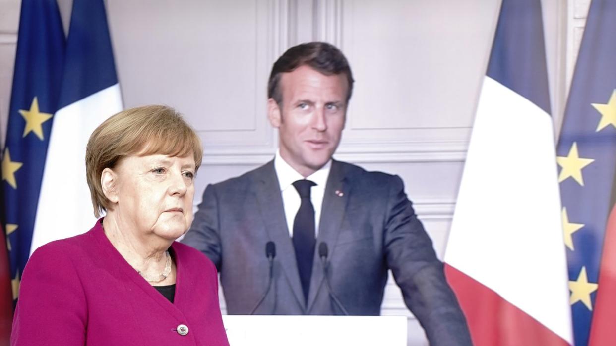 Wollen in der Pandemie-Vorsorge keine nationalen Alleingänge mehr: Bundeskanzlerin Angela Merkel (CDU) und Frankreichs Präsident Emmanuel Macron.