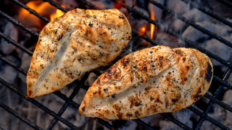 chicken breast on grill