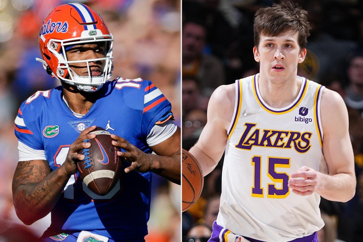 Florida Gators QB Anthony Richardson ; Lakers player Austin Reaves