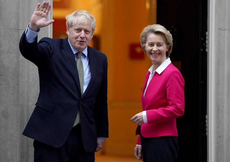 Boris Johnson and Ursula von der Leyen in Downing Street during Brexit talks (Getty Images)
