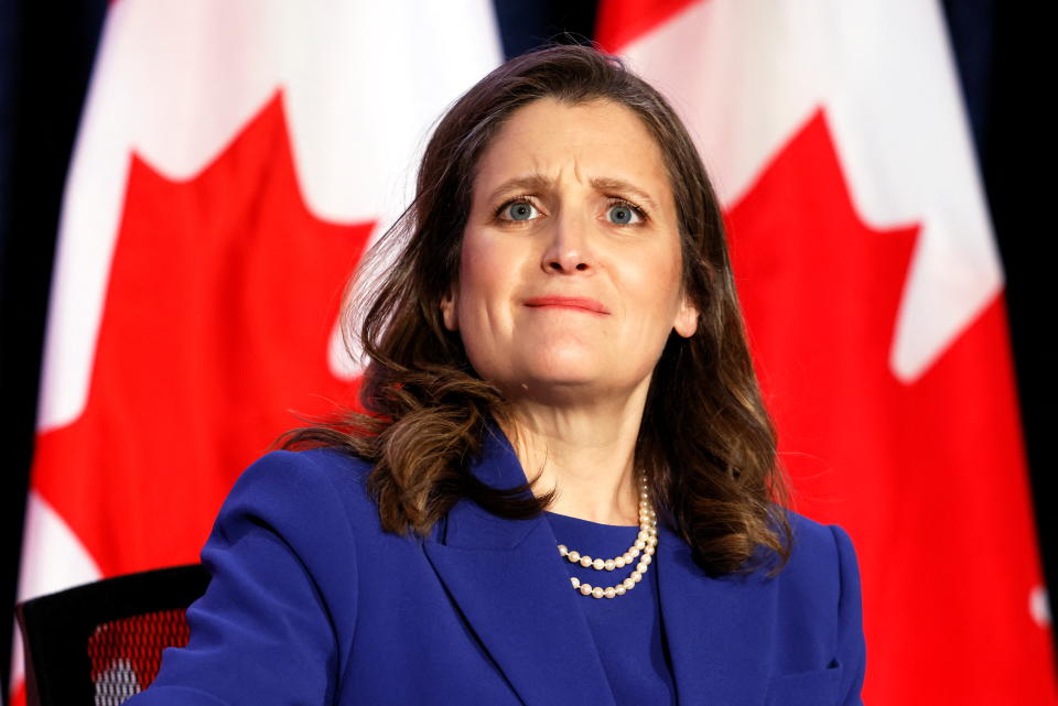 Finance Minister Chrystia Freeland is set to deliver the federal government's fall economic statement in the House of Commons on Thursday. (REUTERS/Blair Gable)