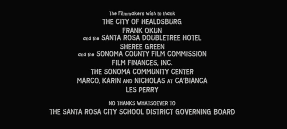 a photo of end credits from scream horror movie