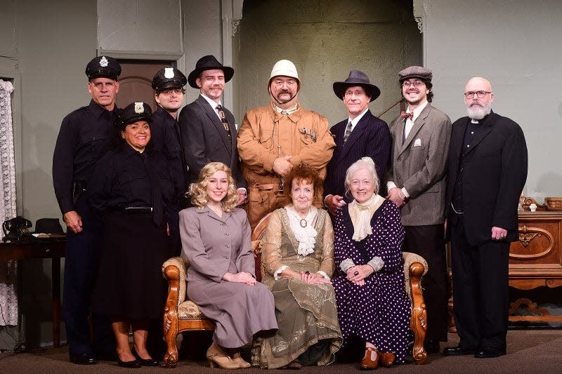 The cast of "Arsenic and Old Lace" includes (seated, from left): Julianna Mistovich, Mary Jane Tillia and Betsy Berenson; (standing, from left) Paul Brenner, Carey Caruthers, Joe Sible, Xander Boots, Sean G. Donaldson, John Brenner, Andy Ludwig and Kevin B. McGuire. Missing from photo is Larry Baker.