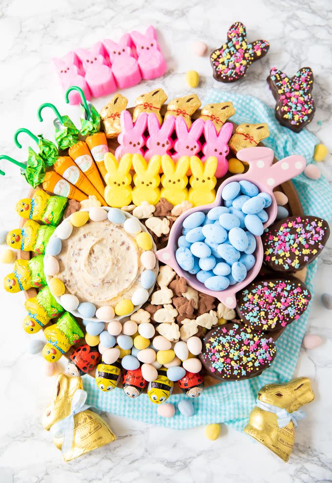 easter table decor easter dessert candy board