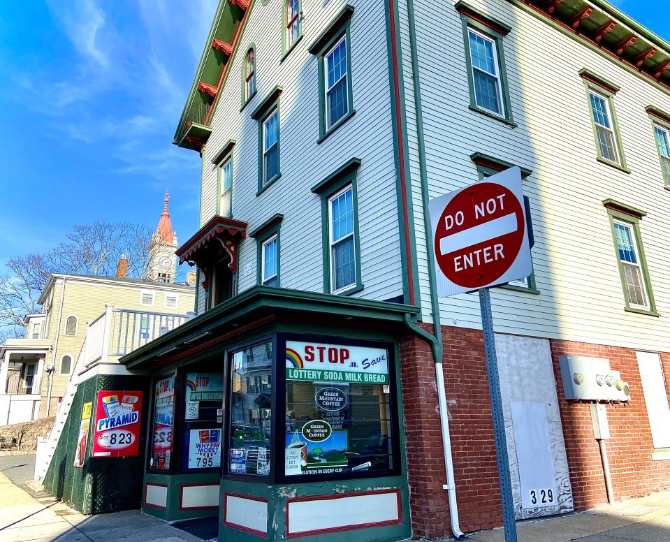 The Stop N Save at 201 Rock St. where owner Lal Mahaseth was shot to death last October now has a buzzer security system for all customers entering the store.