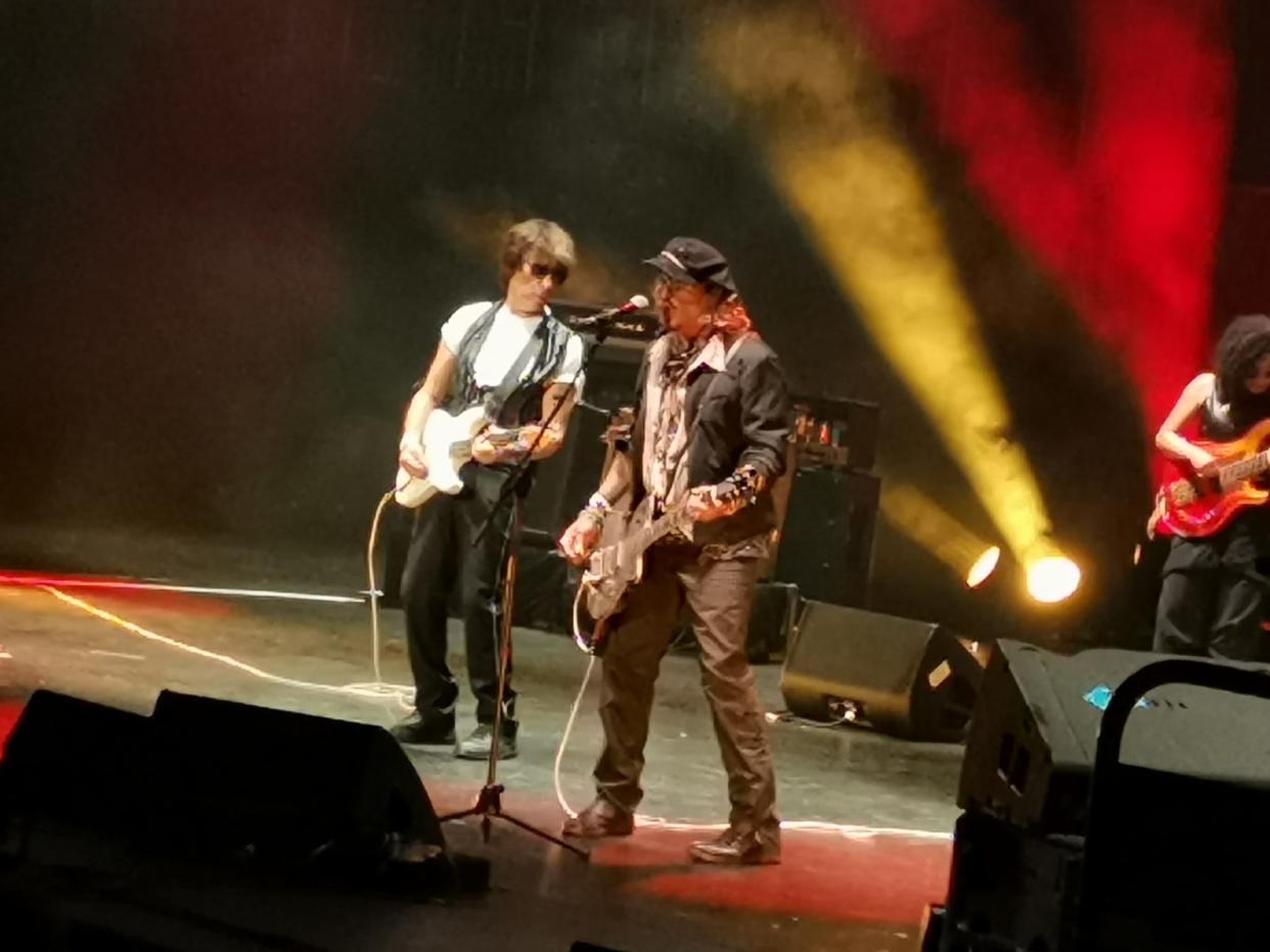 Johnny Depp performed alongside Jeff Beck again on Monday at the Royal Albert Hall (Angela Flannery/PA)