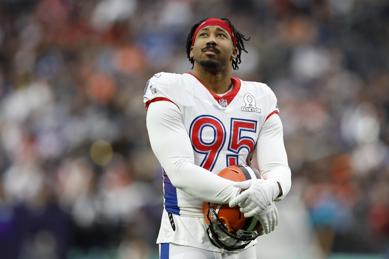 Myles Garrett made his third consecutive Pro Bowl this past season for the Browns. (Photo by Christian Petersen/Getty Images)
