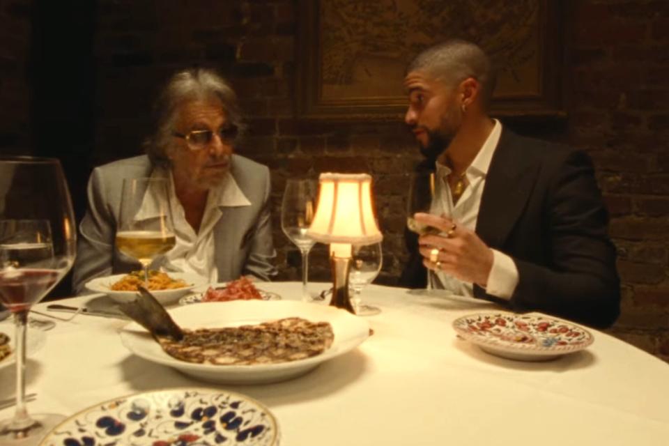 Al Pacino and Bad Bunny in the 'Monaco' music video