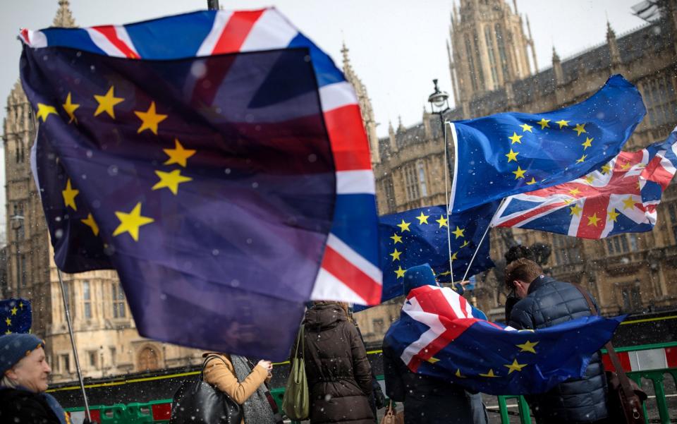 Anti-Brexit demonstrators outside of the Palace of Westminster - Getty Images Europe