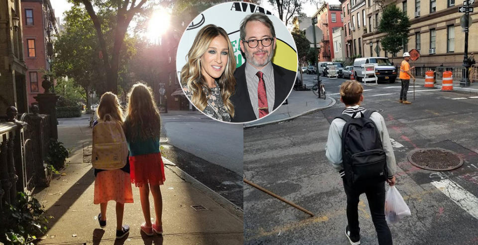 <p>It’s a year of several different schools for Sarah Jessica Parker and Matthew Broderick’s brood. The <i>Divorce</i> star shared that her twins, Tabitha and Loretta, are in different schools this year. (Tabitha is “an official third grader”; she didn’t specify whether or not Loretta is as well.) As for James Wilkie, the cool kid is now in high school. (Photos: <a rel="nofollow noopener" href="https://www.instagram.com/p/BYvdw7vjNqW/?hl=en&taken-by=sarahjessicaparker" target="_blank" data-ylk="slk:Sarah Jessica Parker;elm:context_link;itc:0;sec:content-canvas" class="link ">Sarah Jessica Parker</a> <a rel="nofollow noopener" href="https://www.instagram.com/p/BYvZtTODHF-/?hl=en&taken-by=sarahjessicaparker" target="_blank" data-ylk="slk:via Instagram;elm:context_link;itc:0;sec:content-canvas" class="link ">via Instagram</a>/Getty Images) </p>