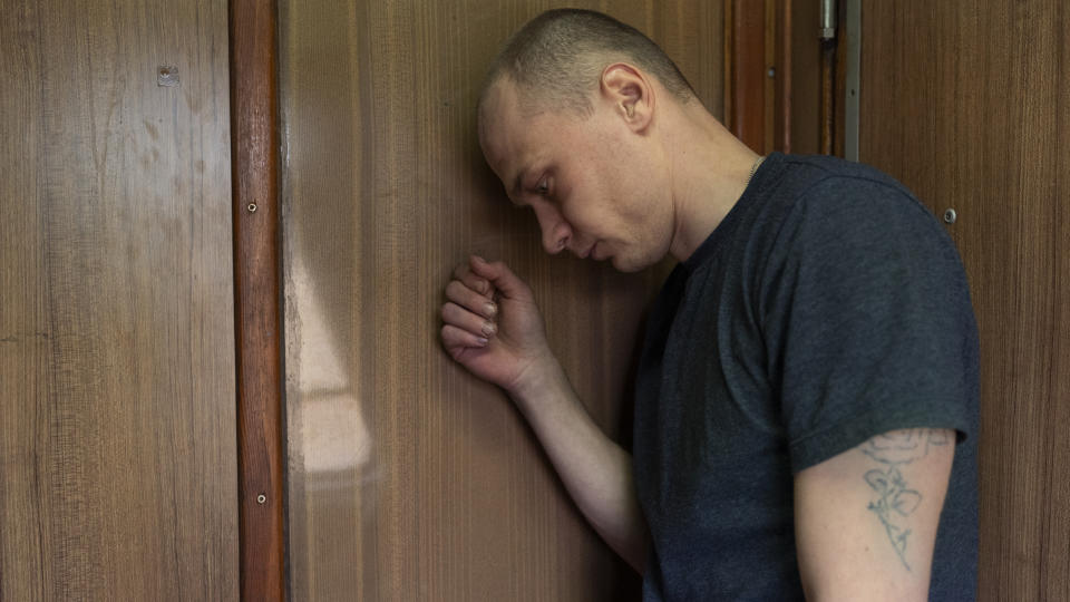 This image released by Sony Pictures Classics shows Yuriy Borisov in a scene from "Compartment No. 6." (Sami Kuokkanen/Sony Pictures Classics via AP)