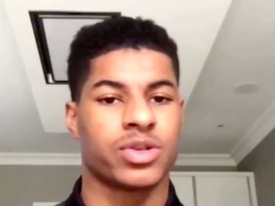 Manchester United striker Marcus Rashford pictured speaking to BBC Breakfast (Twitter)