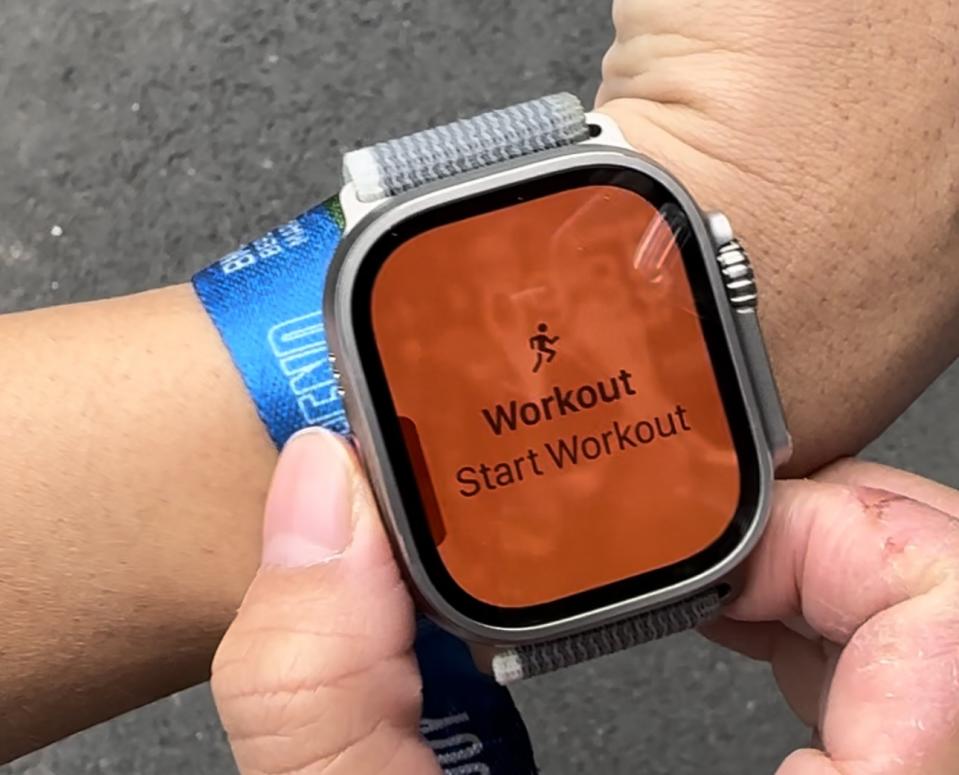 A smartwatch such as the Apple Watch Ultra 2 is useful in compiling running data during a marathon. (PHOTO: Cheryl Tay)