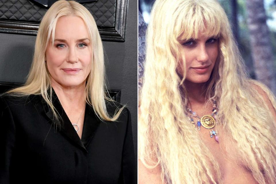 <p>Jon Kopaloff/WireImage; Alamy</p> (Left-right:) Daryl Hannah in 2023; in "Splash"