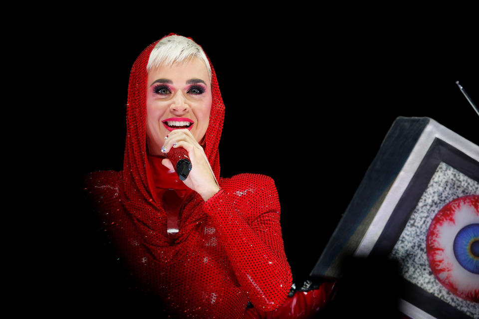 SYDNEY, AUSTRALIA - AUGUST 13:  Katy Perry performs at Qudos Bank Arena on August 13, 2018 in Sydney, Australia.  (Photo by Hanna Lassen/WireImage)