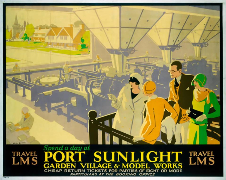 A 1930s railway power promoting the joys of Port Sunlight and the Lever Brothers soap factory