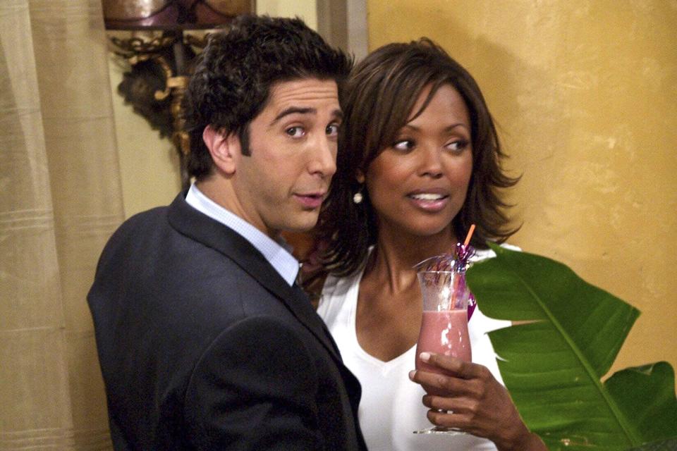 FRIENDS -- "The One in Barbados: Part 2" -- Episode 24 -- Aired 5/15/2003 -- Pictured: (l-r) David Schwimmer as Ross Geller, Aisha Tyler