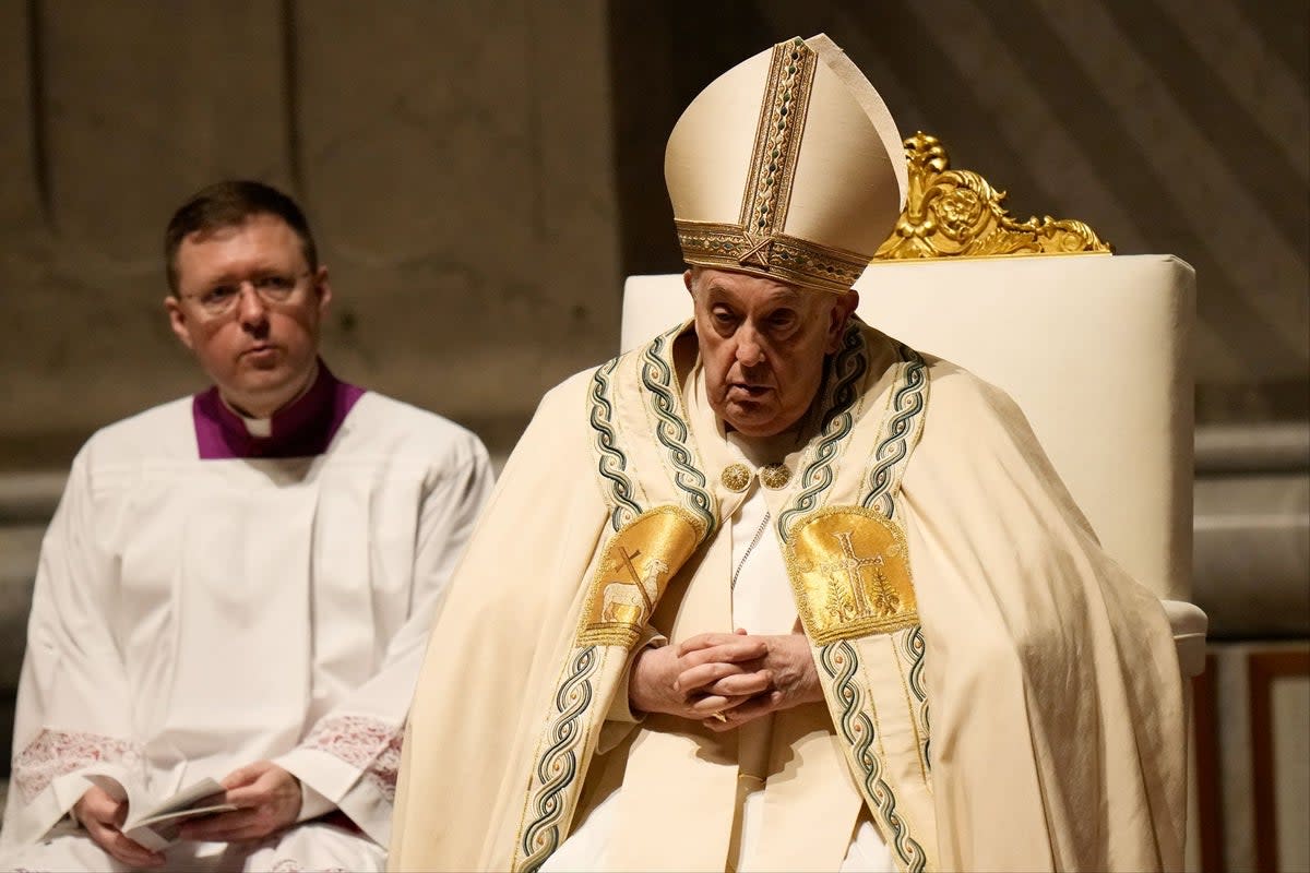 Pope Francis in St. Peter's Basilica at the Vatican (AP)