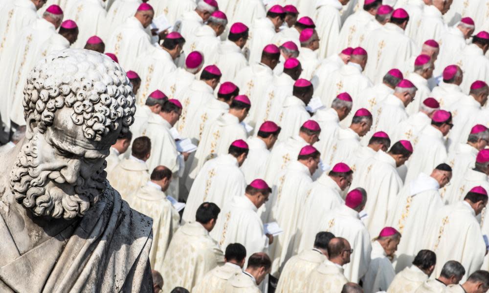 Cardinals and bishops at a canonisation ceremony in Vatican City