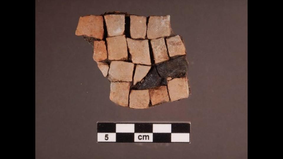 Fragments of black and white mosaics were discovered among the remains, archaeologists said. Ca’ Foscari University of Venice