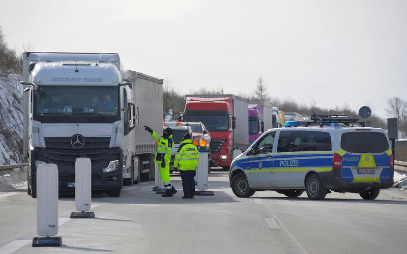 The German-Czech border crossing of Breitenau is closed due to COVID-19 precautions