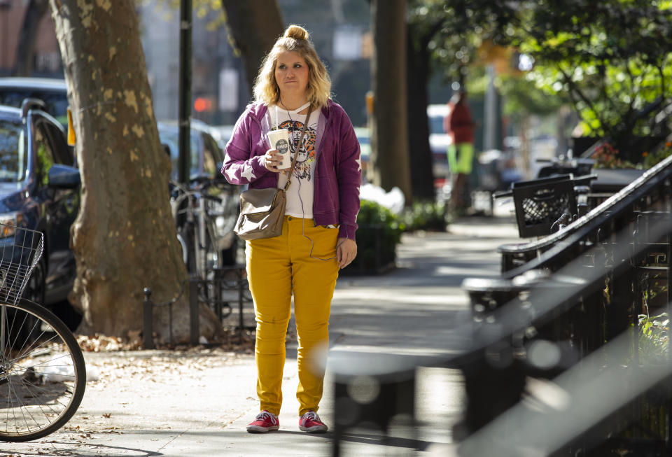 This image released by Amazon Studios shows Jillian Bell, who plays Brittany in the film "Brittany Runs a Marathon," directed by Paul Downs Colaizzo. (Amazon Studios via AP)