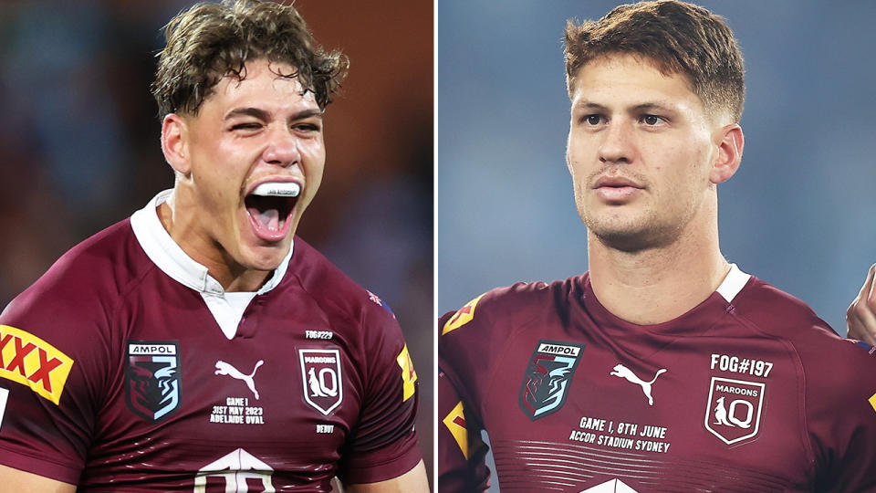 Reece Walsh and Kalyn Ponga in State of Origin.