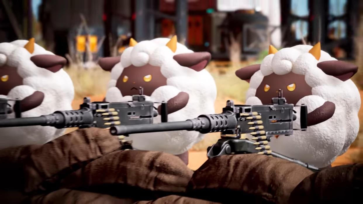  Angry sheeps with heavy machineguns. 