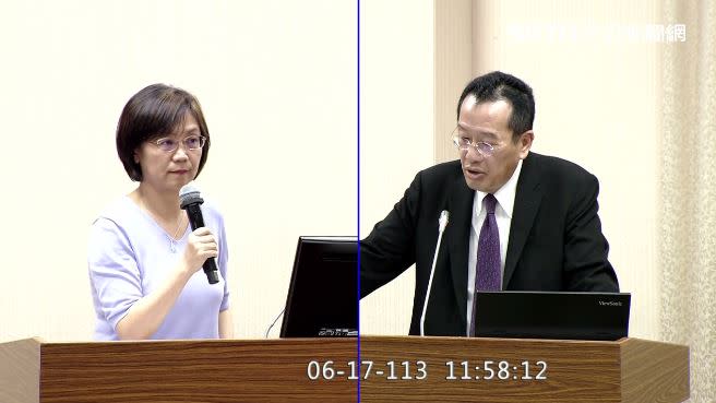 翁曉玲今日在立法院質詢顧立雄。
