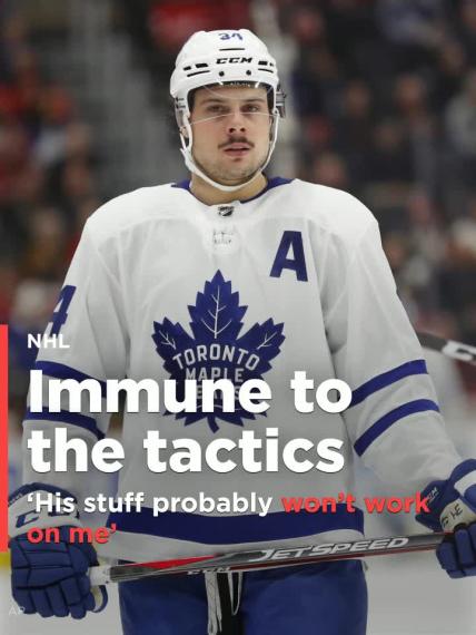 Auston Matthews above Matthew Tkachuk's tactics