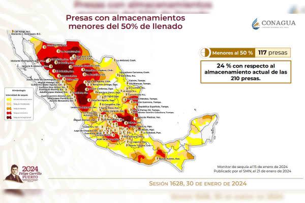 mapa presas sequia