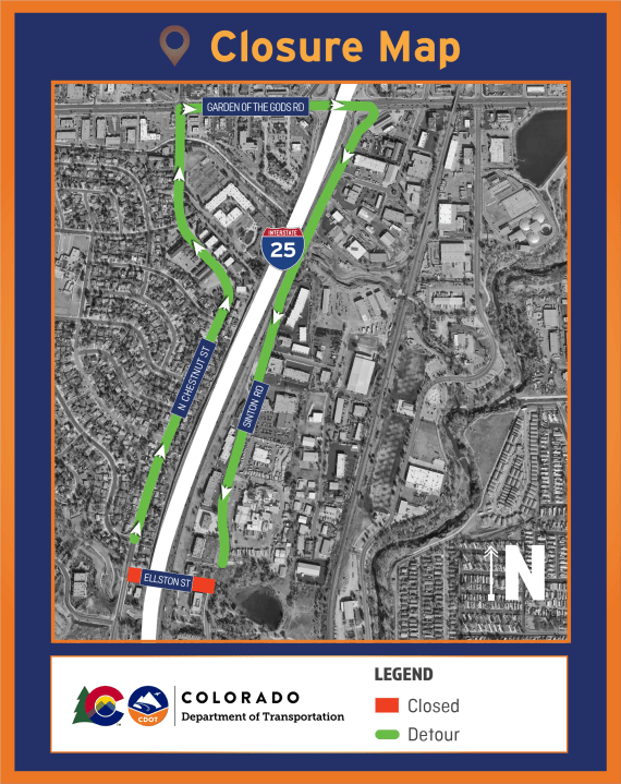 Ellston Street closure and detour route Feb. 25 through March 2, 2024