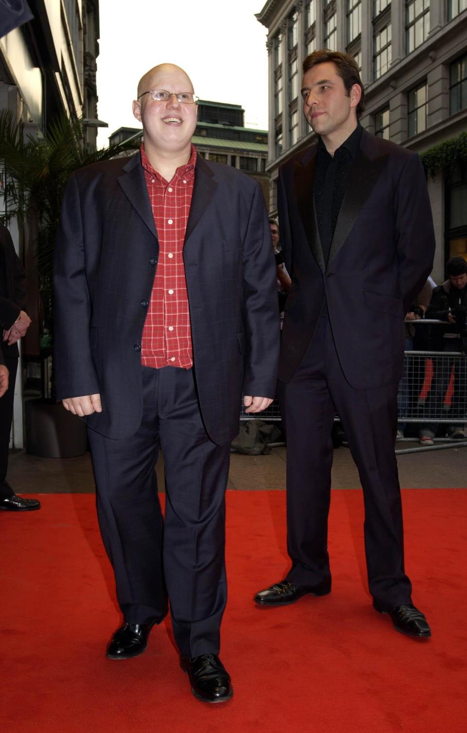 Comedians David Walliams (right) and Matt Lucas arrive for the gala premiere of the Laurel & Hardy Collection on DVD at the Odeon West End in central London of which they are hosts. 