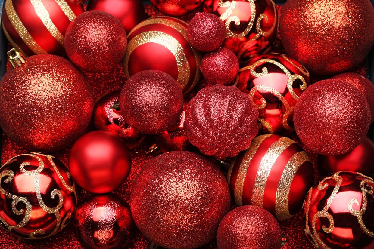 red christmas baubles
