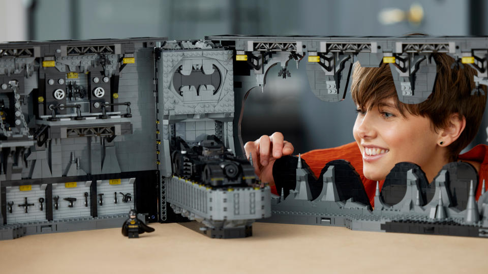Lego Batman Returns Batcave fully assembled on a table