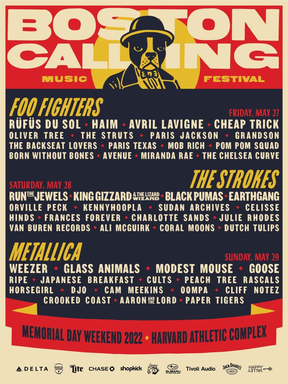 Boston Calling Festival 2022 Flyer