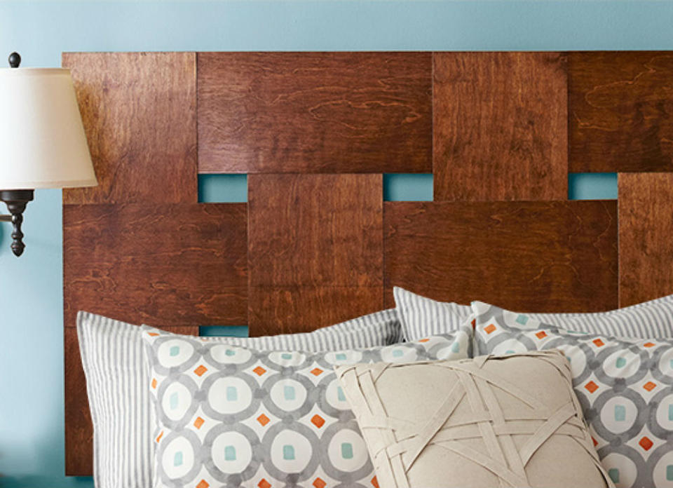 <body> <p>You don't have to be an experienced woodworker to master this woven-wood headboard. After building the frame, weave pine boards through the gaps to create this dynamic look. The best part of this inexpensive DIY—besides the fact that it can come together in a weekend—is that you can <a rel="nofollow noopener" href=" http://www.bobvila.com/articles/44273-how-to-stain-wood-furniture/?bv=yahoo" target="_blank" data-ylk="slk:stain;elm:context_link;itc:0;sec:content-canvas" class="link ">stain</a> it any shade to match your current furniture. </p> <p><strong>Related: <a rel="nofollow noopener" href=" http://www.bobvila.com/slideshow/bob-vila-s-7-essential-woodworking-tools-46645?bv=yahoo" target="_blank" data-ylk="slk:Bob Vila's 7 Essential Woodworking Tools;elm:context_link;itc:0;sec:content-canvas" class="link ">Bob Vila's 7 Essential Woodworking Tools</a> </strong> </p> </body>