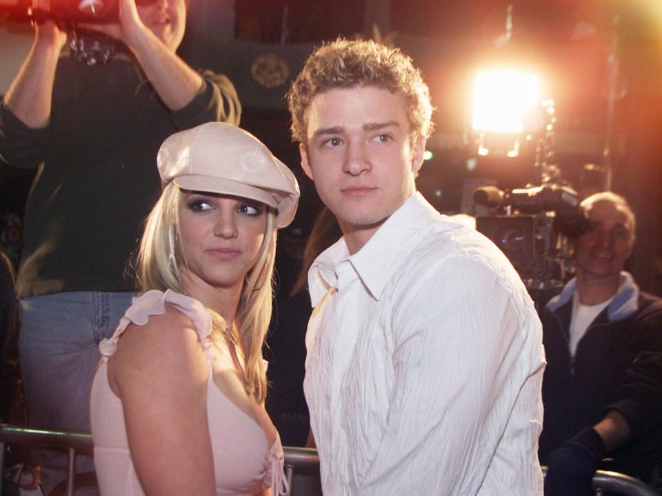 Britney Spears and Justin Timberlake dated from 1992 to 2002 when she claims he dumped her over text (Getty Images)