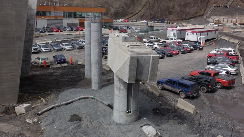 Bulldozers and cranes for 50th birthday of Turcot Interchange