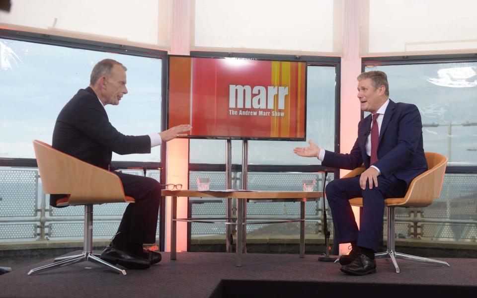 Labour leader Sir Keir Starmer appears as a guest on the BBC's Andrew Marr Show