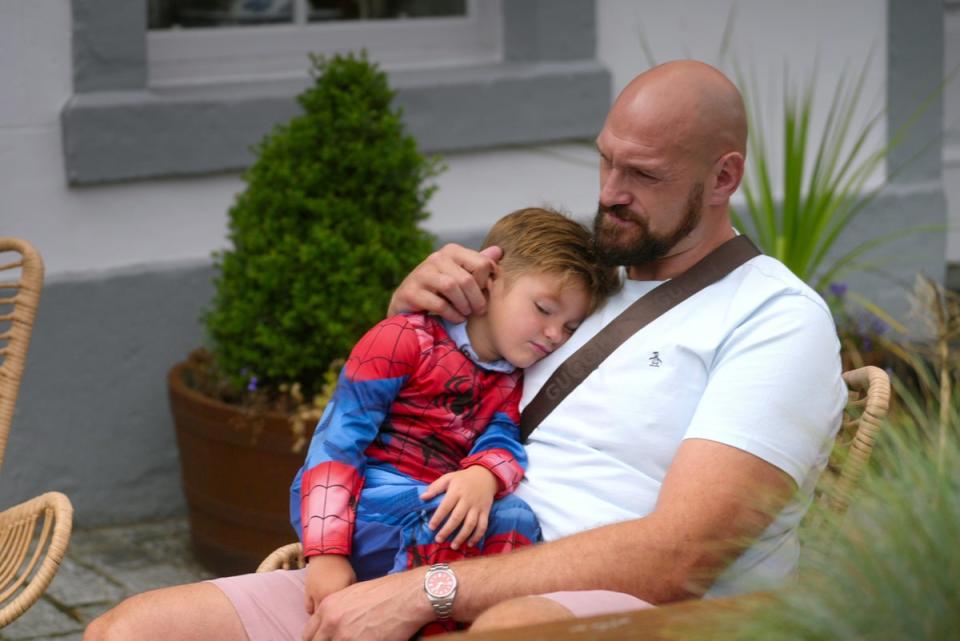 Tyson Fury and son Prince Adonis on ‘At Home with the Furys’ (Netflix)