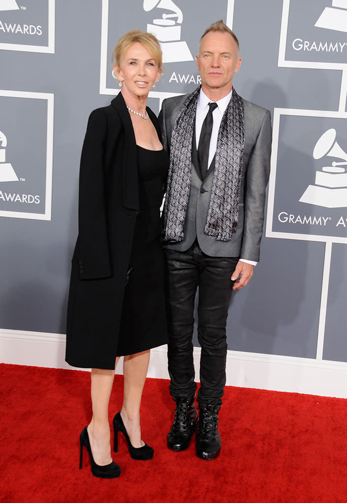 Trudie Styler and Sting arrive at the 55th Annual Grammy Awards at the Staples Center in Los Angeles, CA on February 10, 2013.