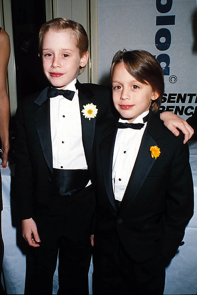 kiernan is with his brother macaulay in a tux circa 1991