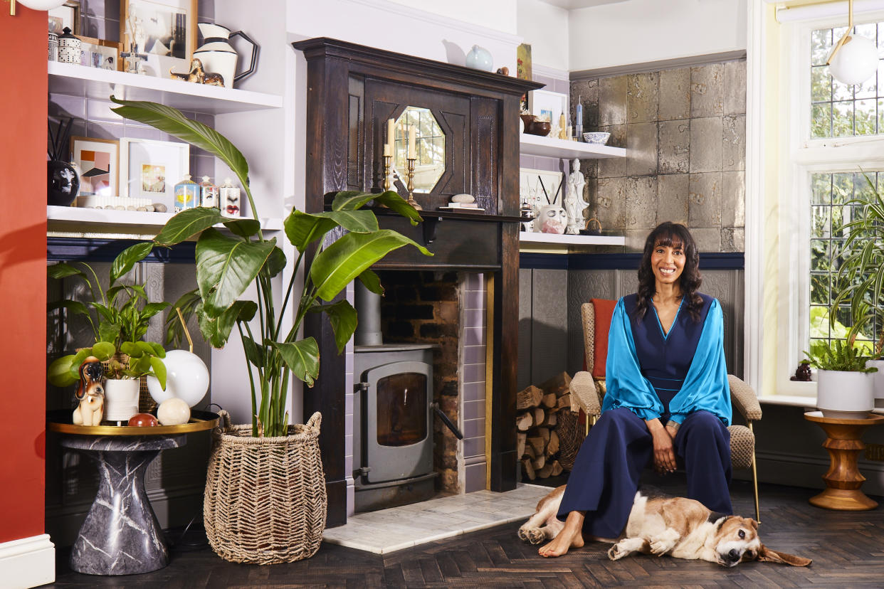 Michelle Ogundehin pictured at home with her Graphenstone air purifying paints.