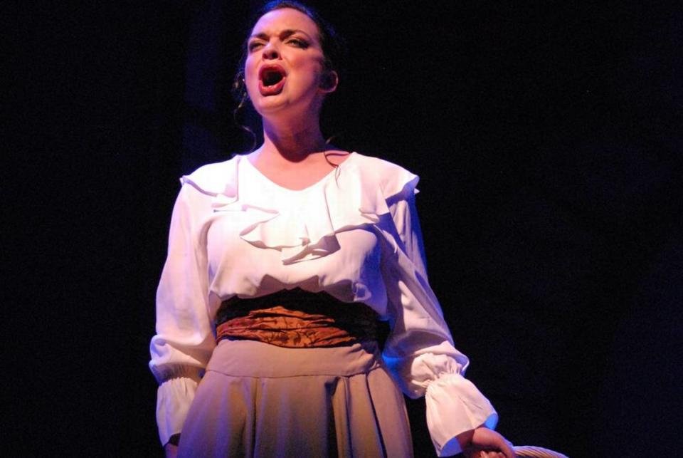 Ann Marie Olson in Slow Burn Theatre’s 2015 production of “Parade,” by Jason Robert Brown. The year, the company will stage Brown’s “Songs for a New World” in an open-air courtyard at The Broward Center. 