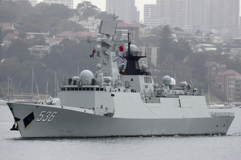 One of three Chinese Navy ships that made a surprise four-day visit to Sydney this week. Source: AAP