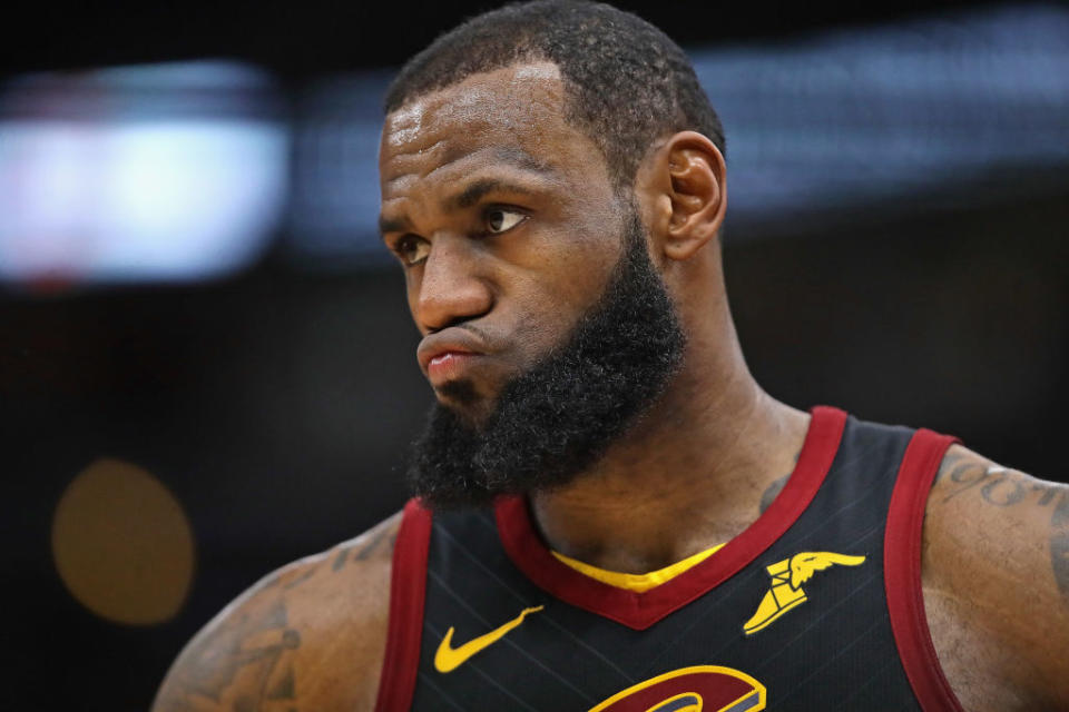 LeBron James hears what you’re saying, and he doesn’t much care for it. (Getty)